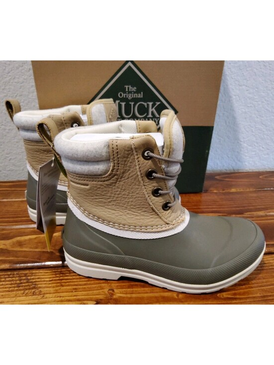 Muck Boots Shoes - Muck Boots Originals Duck Lace Women’s 6 Waterproof Taupe/Walnut Rubber Rain